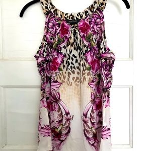 WHBM l Flower -Lepord  Silk Top